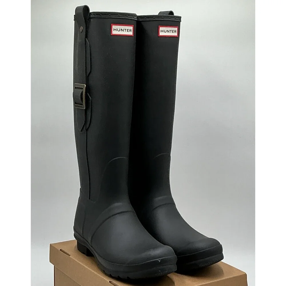 Hunter WFT2290RMA Women's US 10 Black Waterproof Knee-High Rain Boots ebay4462